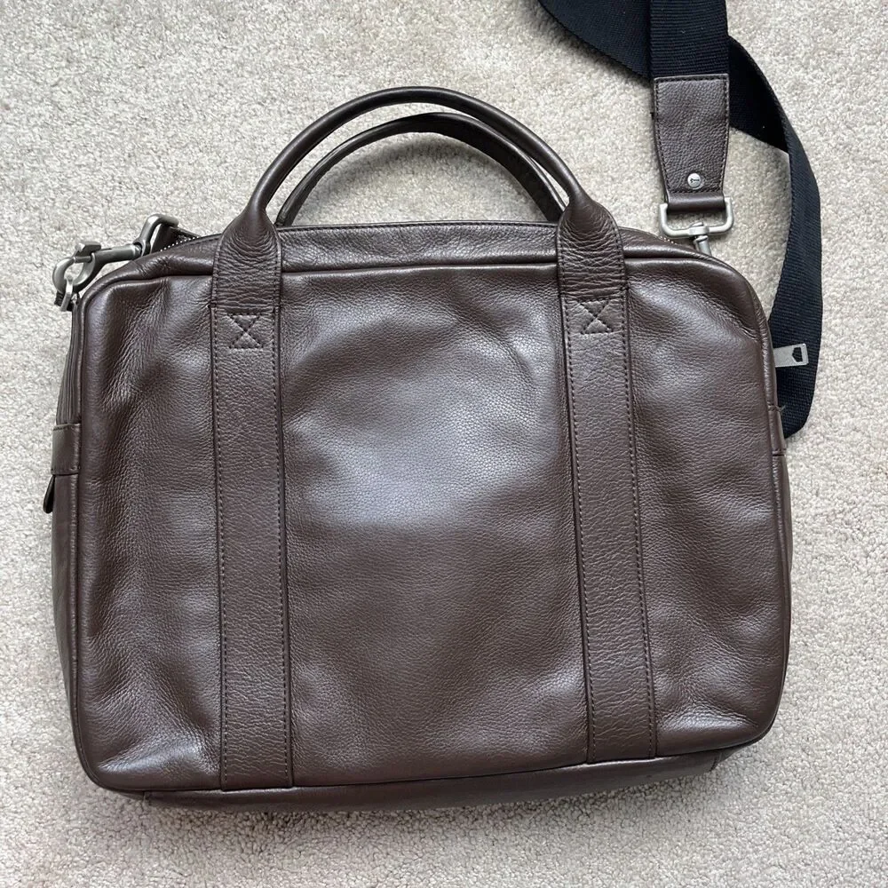 Jack Spade Brown Leather Messenger Bag Durable Quality Utility 16